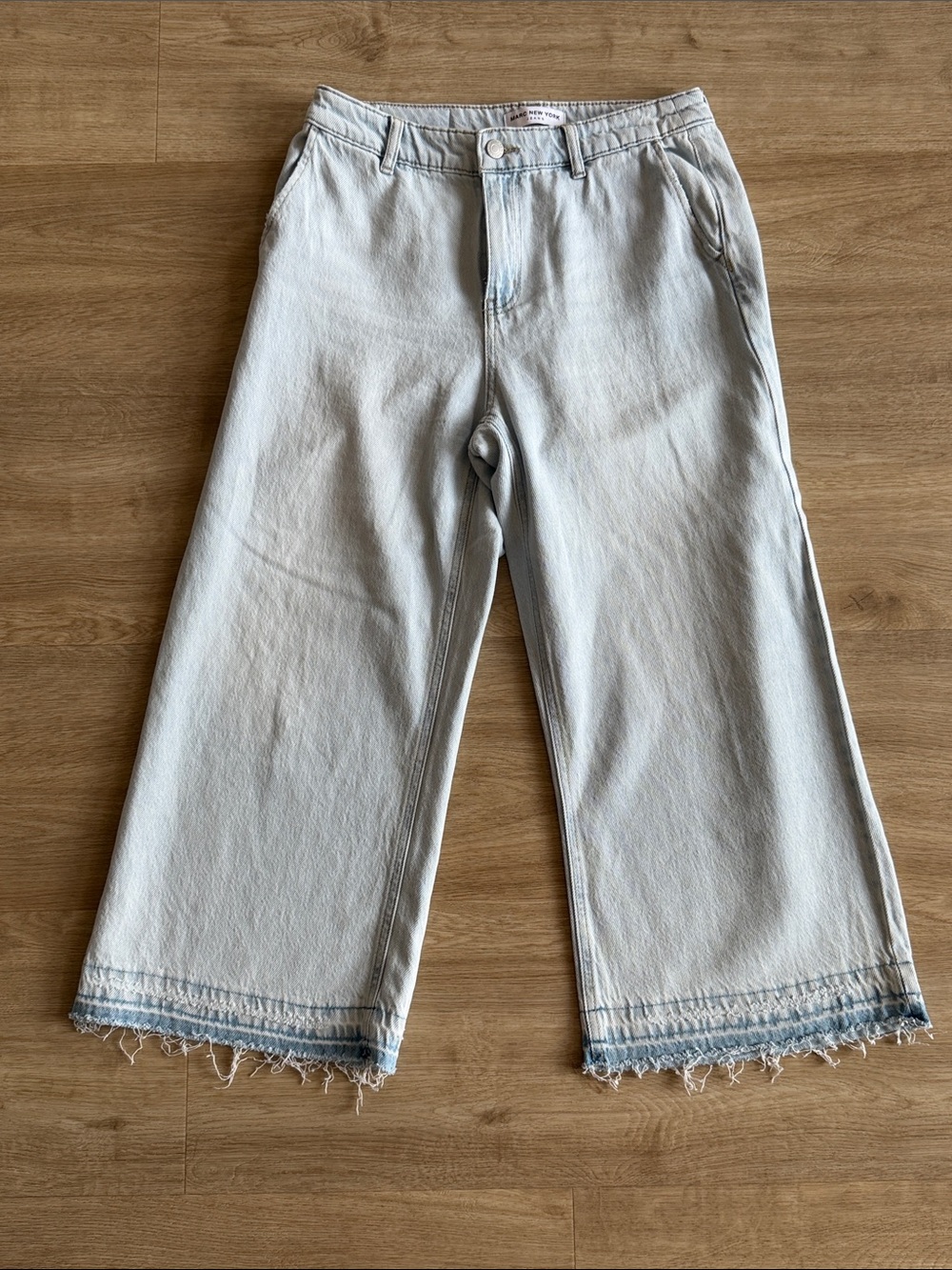 Marc New York Light Blue Cropped Wide Leg Denim Jeans